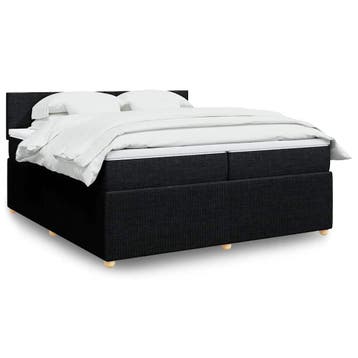 vidaXL Boxspring met matras stof zwart 200x200 cm, Verzenden, Nieuw