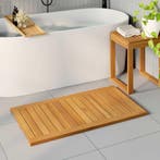 vidaXL Badmat Effen Bruin 100 x 55 cm Hout, Verzenden, Nieuw