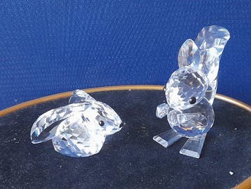 Swarovski - Figurine - Haasje en eekhoorn - Cristal