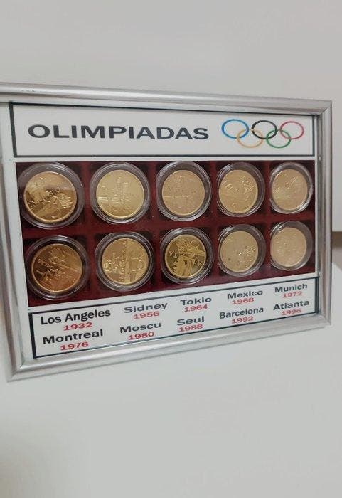 Colección completa Monedas oro 24k Juegos Olímpicos - Munt,, Verzamelen, Overige Verzamelen