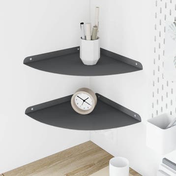 vidaXL Hoek Plank 2 st Antraciet 30 x 30 x 2 cm, Verzenden