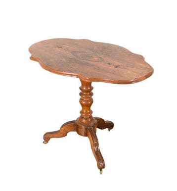 Prachtige antieke notenhouten kanteltafel, Frankrijk, 19e, Antiek en Kunst
