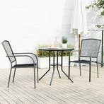 vidaXL 3-delige Tuinset stapelbaar gepoedercoat staal, Verzenden, Nieuw, Tuinset