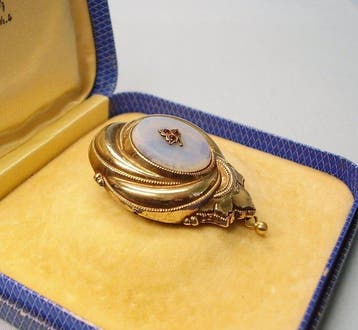 Sans prix de réserve - Broche - 12 carats Or jaune,, Handtassen en Accessoires, Antieke sieraden
