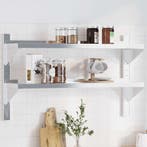 vidaXL Wandschap 2-laags 100x23,5x60 cm roestvrijstaal, Verzenden, Nieuw