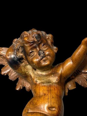sculptuur, Engel - 28 cm - Hout - 1900, Antiek en Kunst