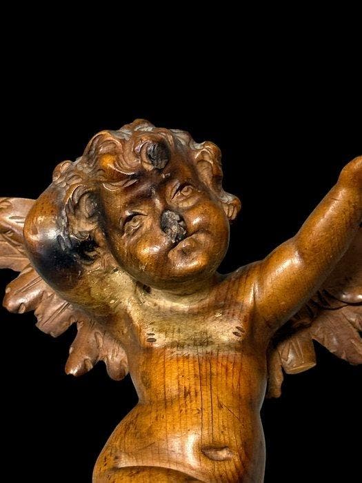 sculptuur, Engel - 28 cm - Hout - 1900, Antiek en Kunst, Kunst | Niet-Westerse kunst
