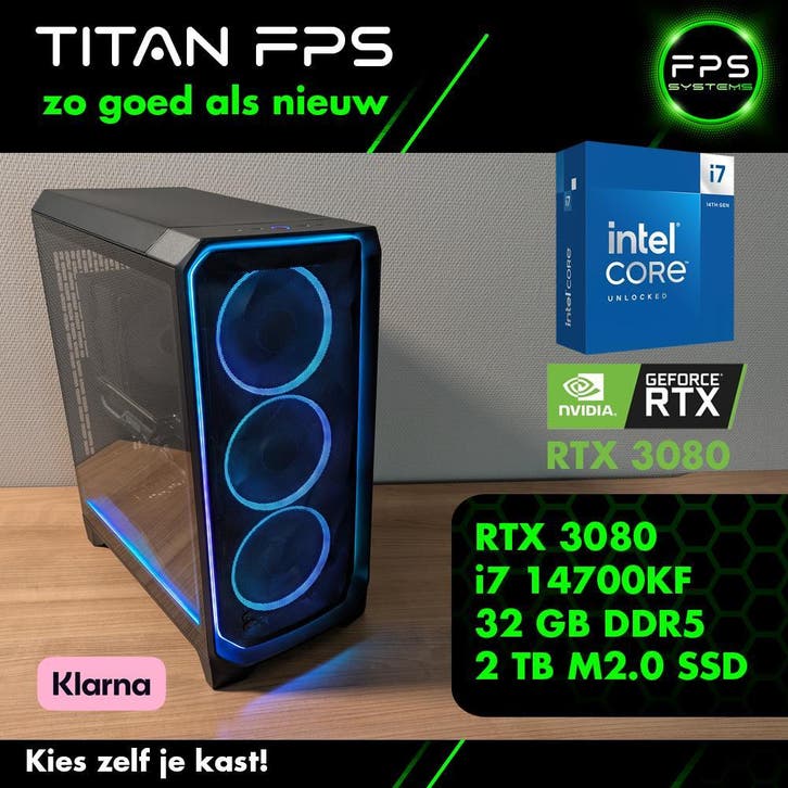 Game PC i7 14700KF – RTX 3080 – 32GB – 2 TB m2.0 SSD, Computers en Software, Desktop Pc's, 3 tot 4 Ghz, SSD, Refurbished, 32 GB