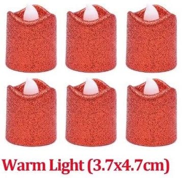 LED Minikaarsje Glitter Rood per stuk, Nieuw