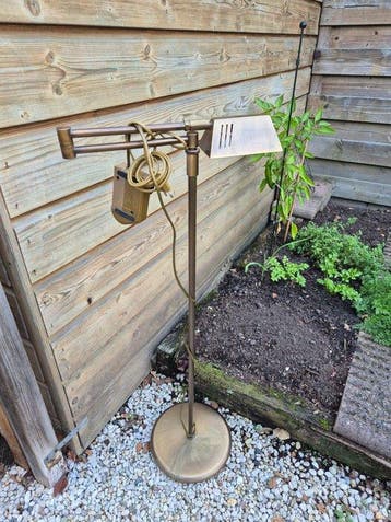 Vloerlamp om te lezen - Gelakt messing - Dimmer -