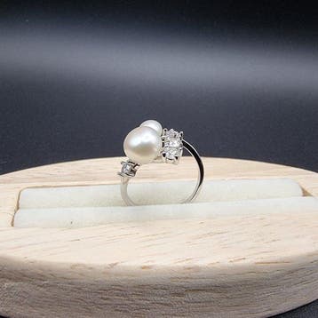 Zonder minimumprijs - Ring Zilver Parel