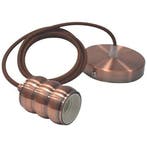 Industriële LED Hanglamp - Rond Mat Koper Aluminium, E27 Fit, Huis en Inrichting, Verzenden, Nieuw
