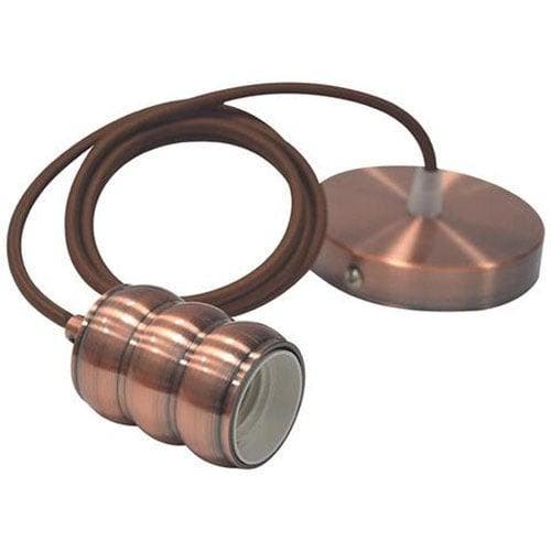 Industriële LED Hanglamp - Rond Mat Koper Aluminium, E27 Fit, Maison & Meubles, Lampes | Suspensions, Envoi