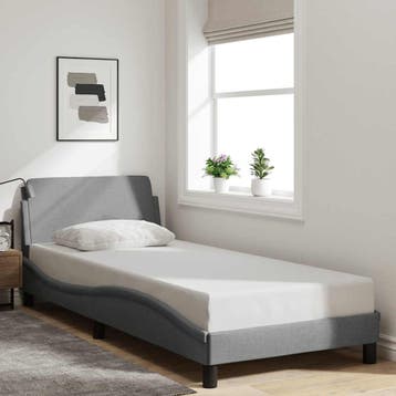 vidaXL Bedframe Dover 80x200 cm stof lichtgrijs, Verzenden