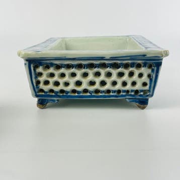 Jardinière - Porselein - Blauw en Wit Jardinière