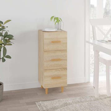 vidaXL Dressoir 34,5x34x90 cm bewerkt hout sonoma eiken, Verzenden, Nieuw