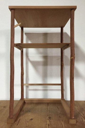 Vintage Japanese Handcrafted Wooden Display Shelf -