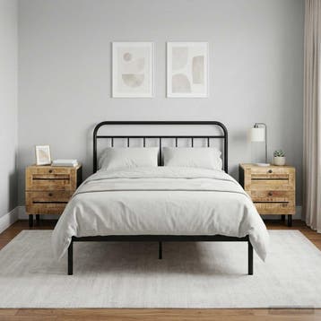 vidaXL Nachtkastje 2 st Naturel 40 x 33 x 46 cm Massief, Verzenden, Nieuw