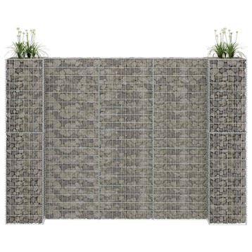 vidaXL Gabion plantenbak H-vormig 260x40x200 cm staaldraad, Verzenden, Nieuw