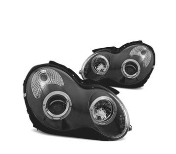 PHARES MERCEDES CLASSE C W203 00-07 ANGEL EYES FOND NOIR, Verzenden