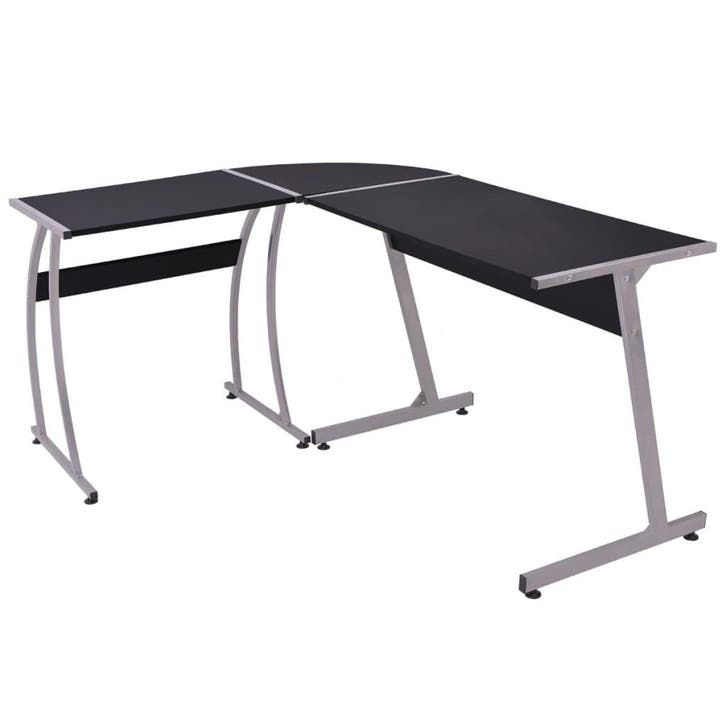 vidaXL Hoekbureau L-vormig zwart, Huis en Inrichting, Bureaus, Nieuw, Verzenden