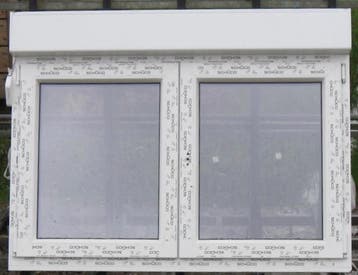 pvc raam , chassis ,  venster 145 x 110 / 91 met rolluik wit, 75 tot 150 cm, Kunststof, Raamkozijn, Nieuw