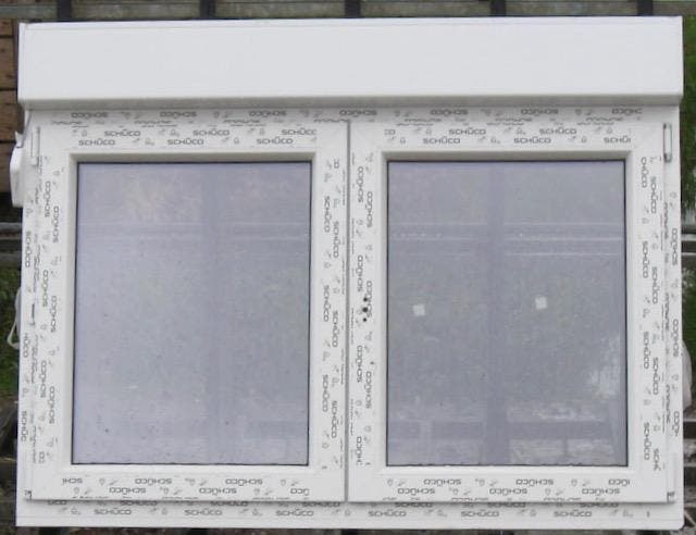 pvc raam , chassis ,  venster 145 x 110 / 91 met rolluik wit, Bricolage & Construction, Châssis & Portes coulissantes, Enlèvement ou Envoi