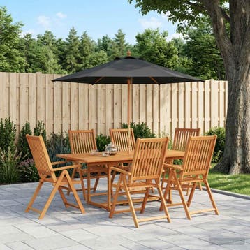 vidaXL Buiten Eetset met Parasol 8 st Anthraciet en, Verzenden, Nieuw