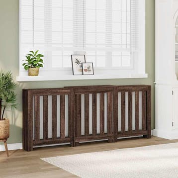 vidaXL Radiatorombouw 205x21,5x83,5 cm bewerkt hout bruin, Verzenden, Nieuw