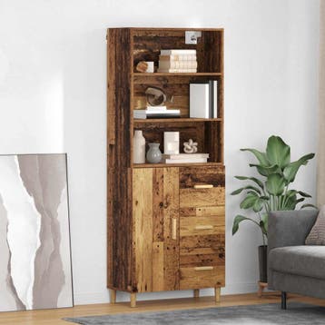 vidaXL Highboard met lade Oud Hout 69,5 x 32,5 x 180 cm, Verzenden, Nieuw