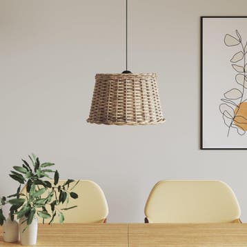 vidaXL Plafondlampenkap Ø45x28 cm wicker bruin, Verzenden, Nieuw