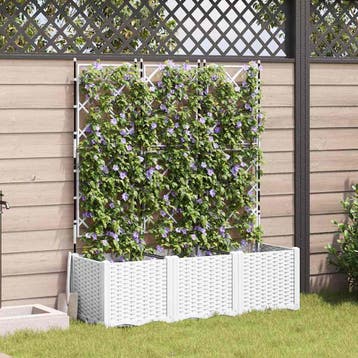 vidaXL Plantenbak 3 st Wit 120 x 40 x 143 cm PP, Verzenden, Nieuw