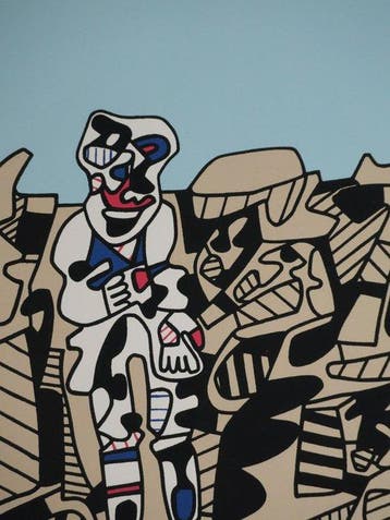 Jean Dubuffet (1901-1985) - Art brut : Homme coloré parmi