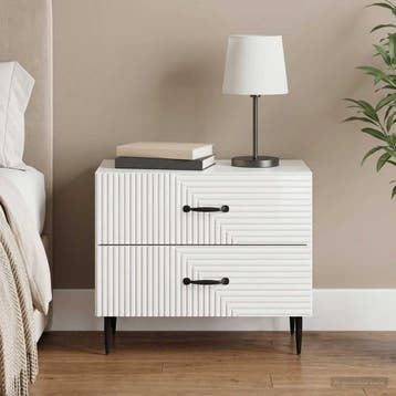 vidaXL Nachtkastje Hoogglans Wit 62 x 34,5 x 47,5 cm Bewerkt, Verzenden, Nieuw