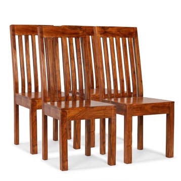 vidaXL Eetkamerstoelen 4 st massief hout modern, Verzenden, Nieuw
