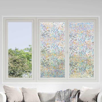 vidaXL Raamfolies 3 st mat 3D regenboogpatroon PVC, Verzenden