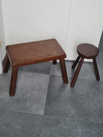 Kruk - Set van 2 massief houten krukjes – Scandinavische
