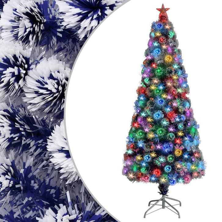 vidaXL Kunstkerstboom met verlichting 180 cm glasvezel wit, Divers, Noël, Envoi