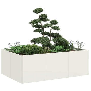 vidaXL Plantenbak 120x80x40 cm staal wit, Verzenden