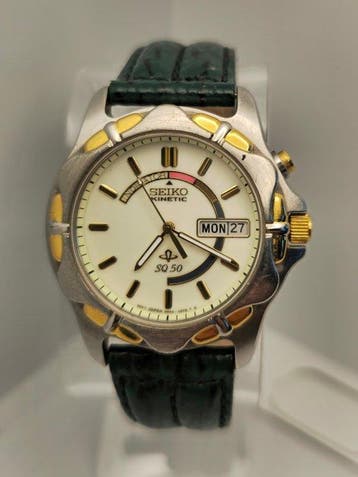 Seiko - Kinetic - Lumibrite Dial - Day Date SQ50 - Zonder