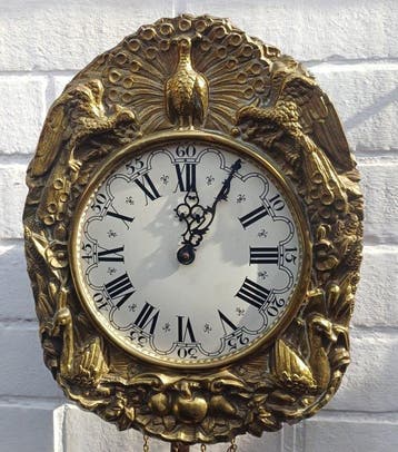 Horloge comtoise - Moderne du milieu de siècle Bois, Cuivre,, Antiquités & Art