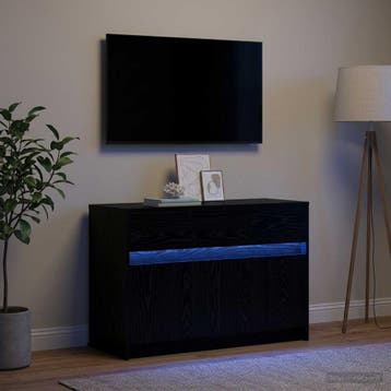 vidaXL TV Kast 91 x 34 x 61 cm Zwart eiken Bewerkt hout, Verzenden, Nieuw