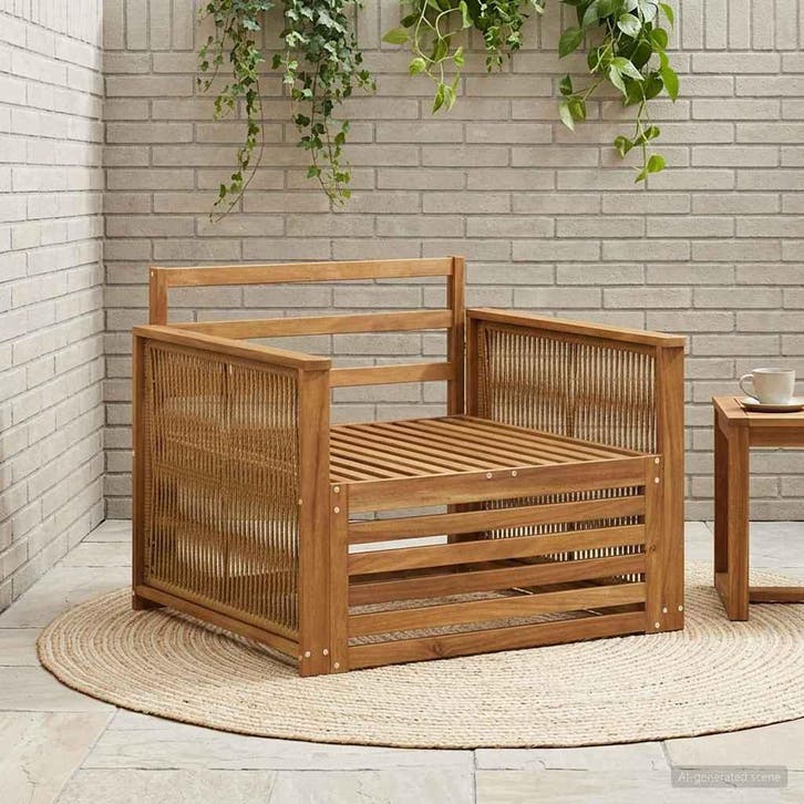 vidaXL Buiten Midden Sofa Naturel, Jardin & Terrasse, Ensembles de jardin, Envoi