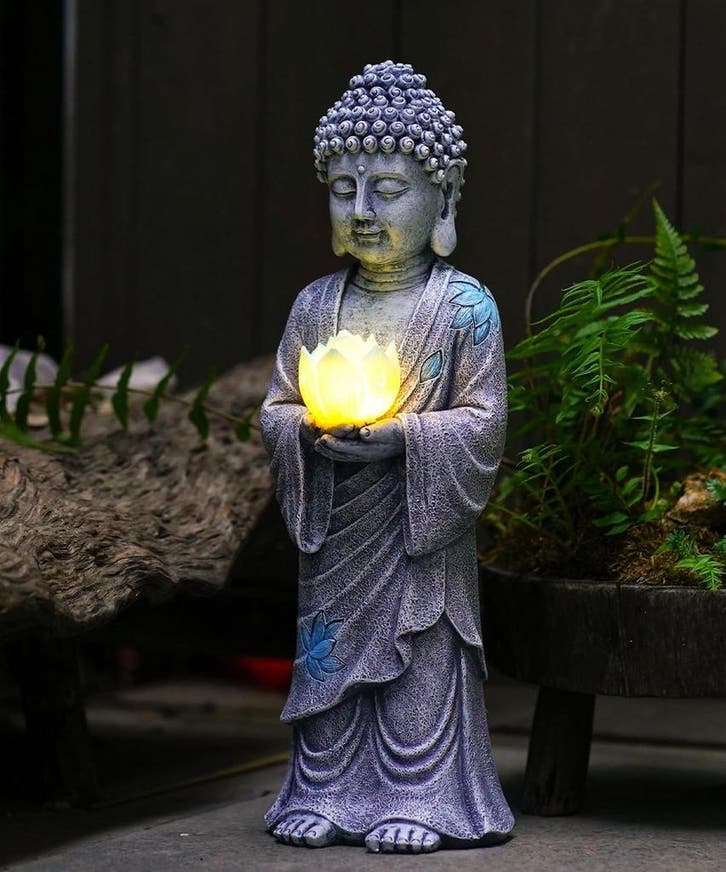 Boeddha Solar LED 37cm | 36% Korting | Retour deal, Tuin en Terras, Tuinbeelden, Nieuw, Overige materialen, Boeddhabeeld, Verzenden