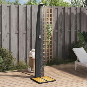 vidaXL Buitendouche 55x60x224 cm poly rattan en acaciahout, Tuin en Terras, Zwembaden, Verzenden, Nieuw