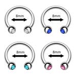 Fako Bijoux - Circular Barbell Piercing - Hoefijzer Kristal, Verzenden