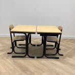complete schoolset Galvanitas 10 stuks tafels + stoelen, Gebruikt, Hout, Vijf, Zes of meer stoelen