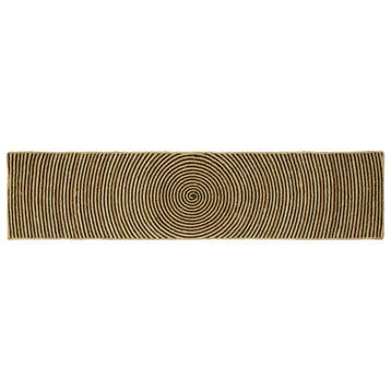 vidaXL Gebied Tapijt Naturel en Zwart 60 x 250 cm Jute, Verzenden