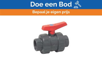 Bieden: PVC kogelkraan 2.5 inch 10 bar DN65 grijs type 2050, Ophalen of Verzenden, Nieuw