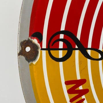 Wurlitzer - Emaille bord - Ø50 cm - Gemaakt van een dikke, Antiquités & Art